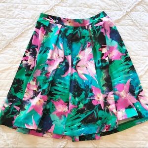 NWT Cynthia Rowley Floral Watercolor Pleated Skirt